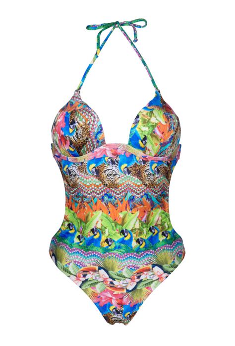 Trikini mit Cups, tropisch farbenprächtig - Annumbi - Bikini BRASIL Shop