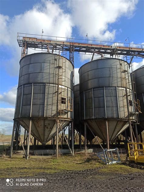 Silos silosy zbiorniki zbożowe 150 ton lejowe Petkus aluminiowe