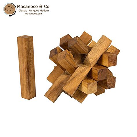 Recent Toys Pure Genius Stumped Wooden Brain Teaser Puzzle - Macanoco