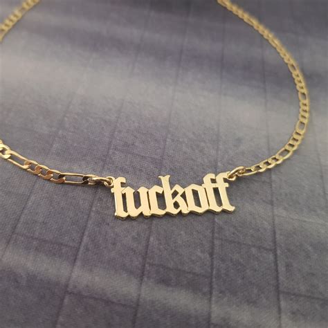 Fuck Off Necklace Fuck Off Name Necklace Funny Necklace Etsy