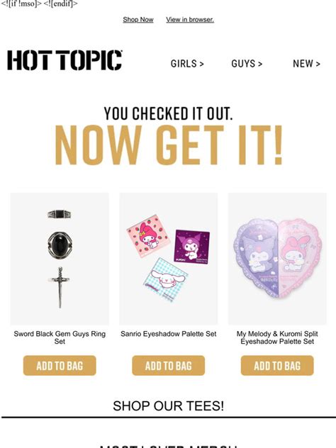 Hot Topic Still Browsing It S Time To Add To Cart Milled
