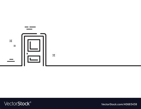 Entrance Line Icon Entry Door Sign Minimal Line Vector Image