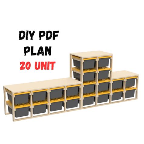 DIY 20 Unit Storage Rack Plan, 27 Gallon Storage Shelf, Garage ...