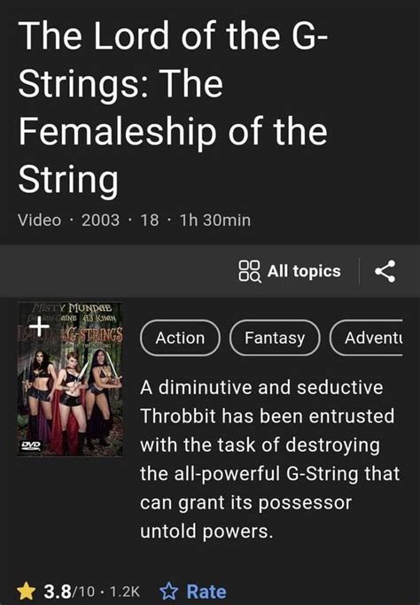 The Lord Of The G Strings The Femaleship Of The String Video