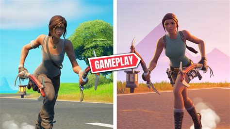 Lara Croft Skin Gameplay In Fortnite Fortnite Season 6 Youtube