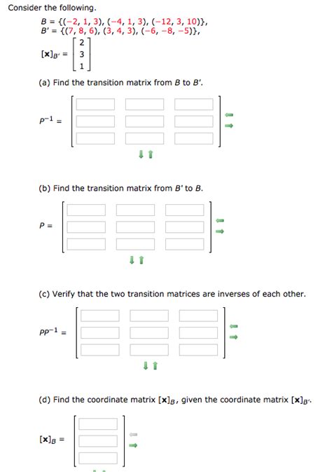 Solved Consider The Following A Find The Transition Chegg