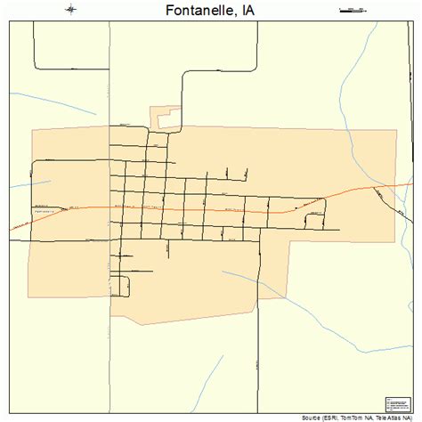 Fontanelle Iowa Street Map 1928290