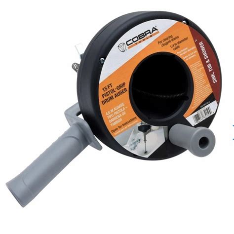Jual cobra power pistol grip drum auger 1/4 inch x 15ft MURMER | Shopee