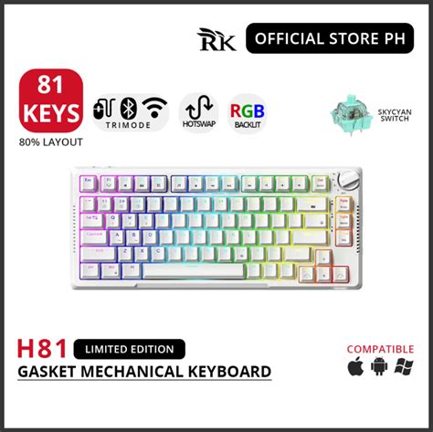 Royal Kludge RK H81 RGB Wireless Hot Swap Gasket Mechanical Keyboard Fully Lubed Limited