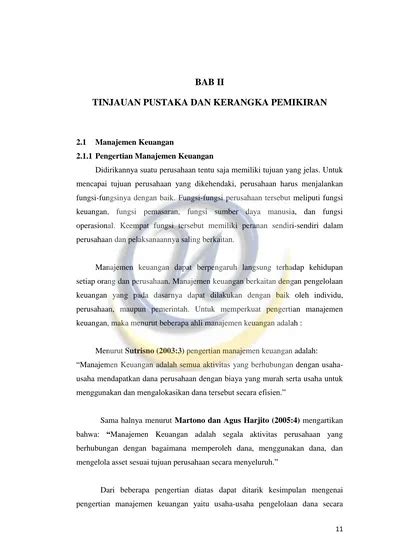 Bab Ii Tinjauan Pustaka Dan Kerangka Pemikiran