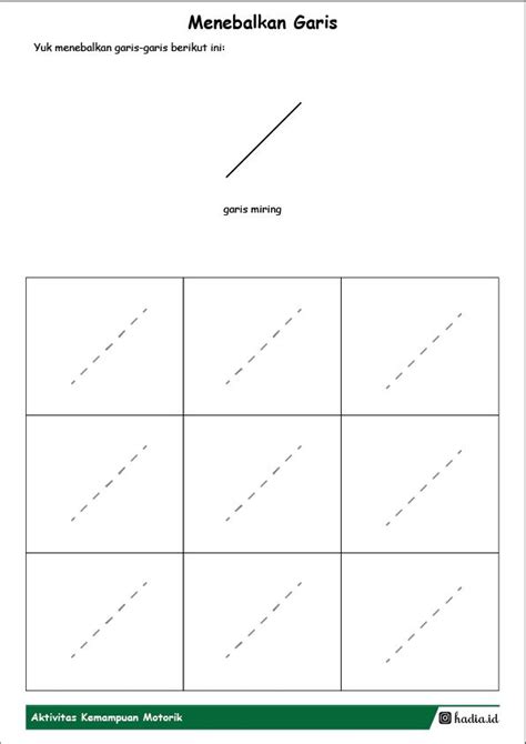 Printable Anak Menebalkan Garis Dasar Ehla Hadia Garis Garis