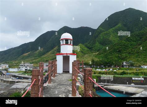 Old Lanyu lighthouse in Kaiyuan harbour, Lanyu island, Taiwan Stock ...
