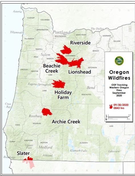 Oregon Department Of Forestry Fire Report And Fire Map For Wednesday Sept 30 2020