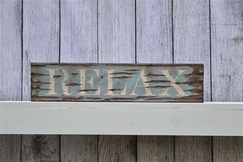 Relax Distressed Rustin 24 Wood Signhome Design Wall Decor Wall Art