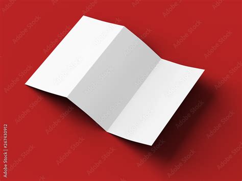 Open Trifold Brochure In A4 Format Mockup3d Illustartion Stock