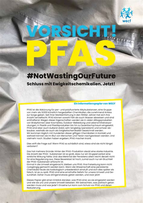 Vorsicht! PFAS - Schluss mit Ewigkeitschemikalien. Jetzt! | WECF