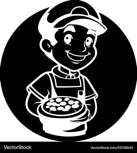 Cartoon pizza delivery boy holding a in his Vector Image