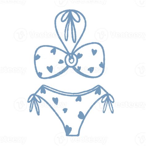 Cute Blue Bikini Of Summer Sign Stickers Icon For Decorate 51494255 PNG