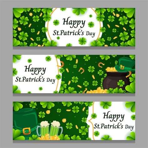 Premium Vector St Patricks Day Shamrock Clover Banner