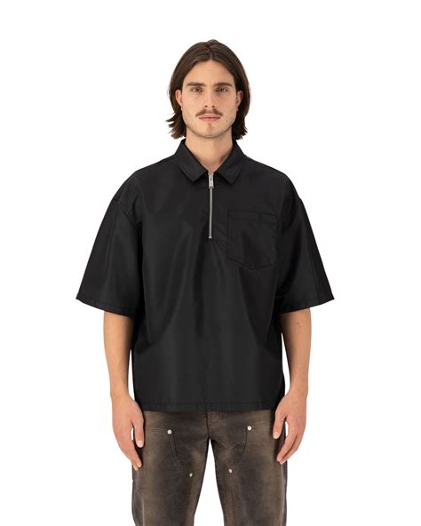 Heron Preston Ex Ray Nylon Zip Ss Shirt Black Coef Men