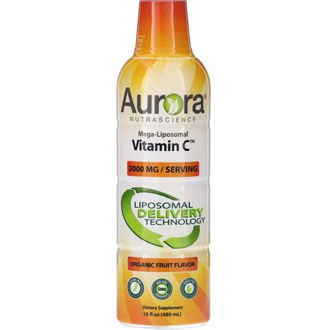 美國Aurora Nutrascience 液體脂質體維他命C 有機水果味 16液體盎司|香港旺角門市選購