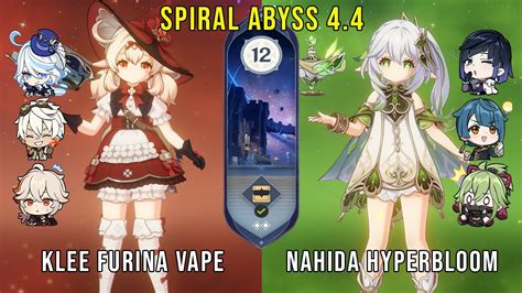 C0 Klee Furina Vape And C0 Nahida Hyperbloom Genshin Impact Abyss 4 4