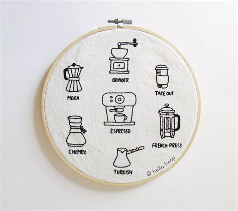 Coffee Love Hand Embroidery Pattern Pdf Instant Download Etsy