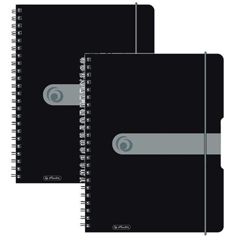 Herlitz Lot De Cahiers Spirales De Papier Sans Bois Noir