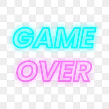 Game Over Text Element Neon Light Symbol Retro Digital PNG And