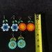 Wixarika Huichol Beaded Flower Earrings Genuine Huichol Made Native