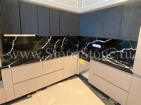 Угловая кварцевая столешница для кухни Avant Quartz 7600 Калакатта ле ...