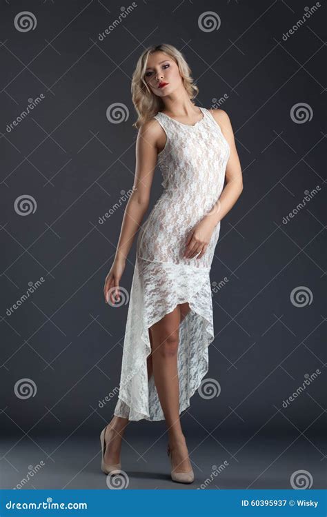 Elegant Blonde Demonstrates Lace Negligee Stock Image Image Of Underwear Caucasian 60395937