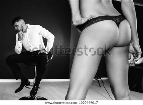 Sexy Woman Lingerie Seducing Man Suit Stock Photo Shutterstock