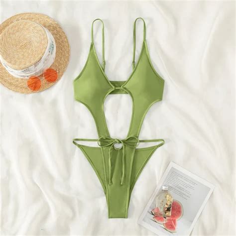 Sexy Solid Color Micro Bikini Women Swimsuit Female Swimwear Thong Bikinis Set Brazilian