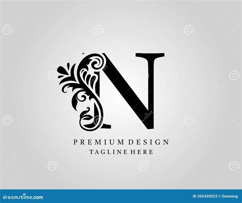 Luxury Monogram Letter N Logo Design Elegant Floral Ornate Alphabet