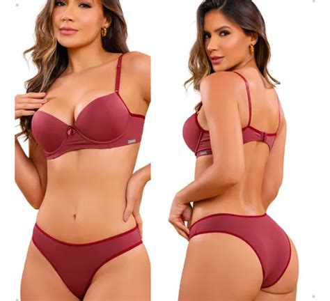 5 Conjunto De Lingerie Calcinha Tanga Sutiã Bojo Parcelamento sem juros