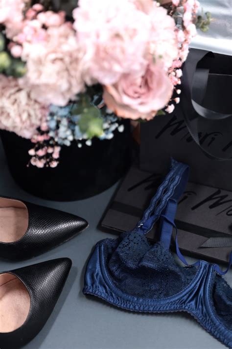 SALE Silk Lingerie Set In Blue Mari Moth