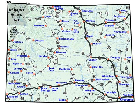 Printable Map Of Wyoming | Adams Printable Map
