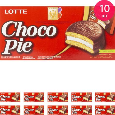 Печенье Lotte Choco Pie прослоенное глазированное 168г / кондитерские ...