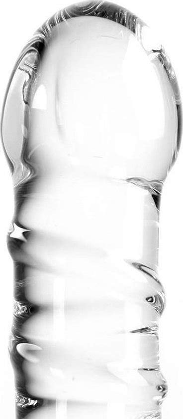 Glazen Dildo Met Ribbels Transparant Bol