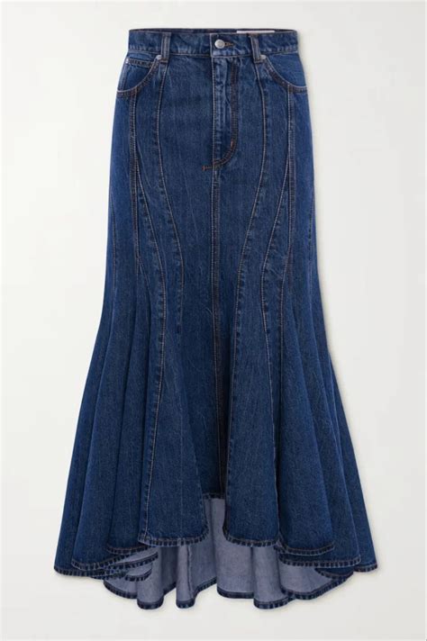 Alexander Mcqueen denim skirt | Jeans rock, Kleidung, Jeansrock