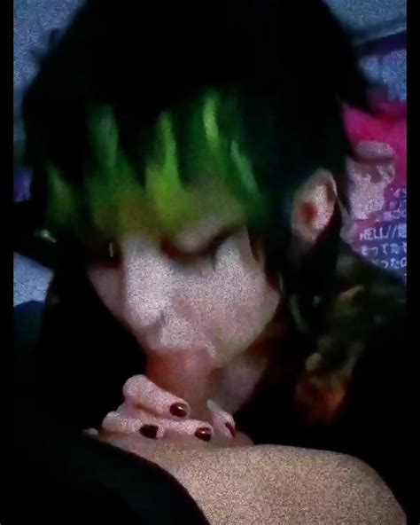 Amateur Green Hair Goth Sucking Cock