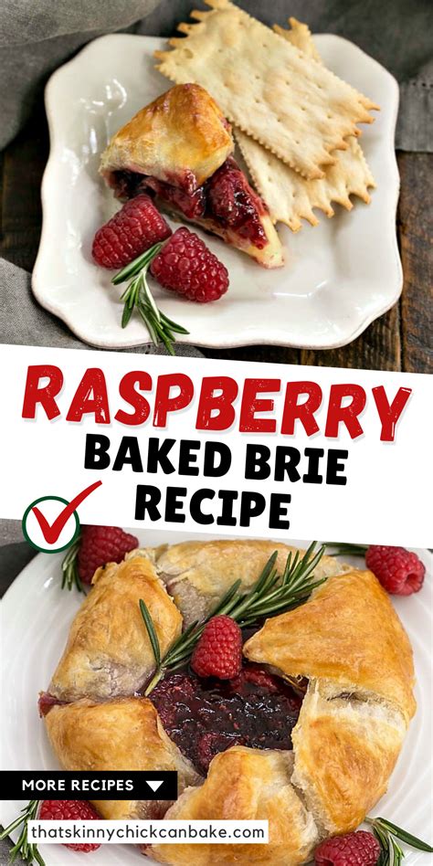 Raspberry Baked Brie Recipe On A White Plate