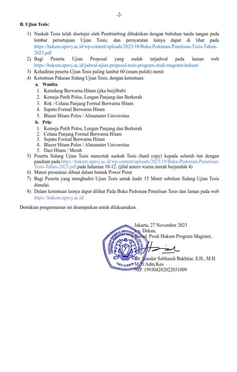 Ketentuan Pelaksanaan Ujian Proposal And Ujian Tesis Program Studi Hukum