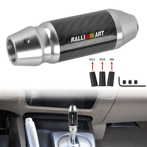 Universal Ralliart Carbon Fiber Aluminum Silver Automatic Stick Gear