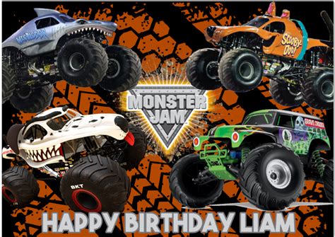 7x5FT Personalized Hot Wheels Monsters Jam Race Happy Birthday Bash Custom Photo Studio Backdrop