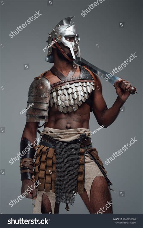 Black Gladiator Naked Torso Sword Stock Photo Shutterstock