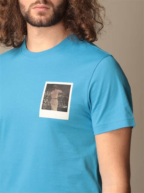 Lacoste X Polaroid T Shirt Men Gnawed Blue T Shirt Lacoste X