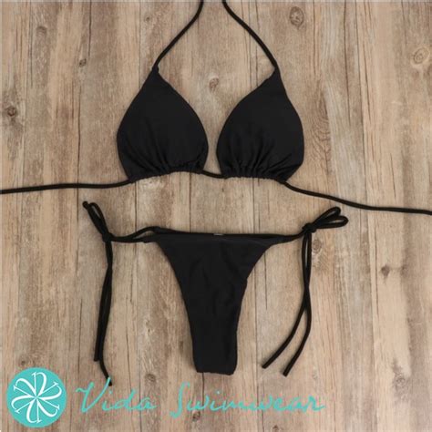 Women Sexy Bikini Bra Tie Side G String Thong Beach Triangle Swimwear Swimsuit Beach Wear