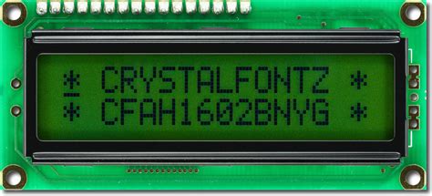 Charakter-LCD-Modul 16x2 Zeichen, CFAH1602B-NYG-JT - LCD-store